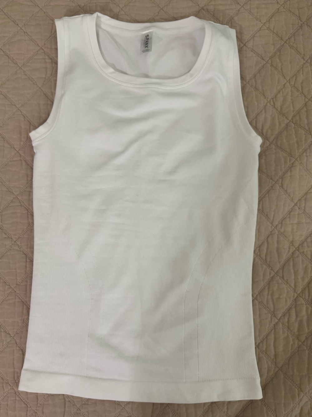 SPANX Men’s Ultra Sculpt White Seamless Compression Tank Top size L Sales Sample